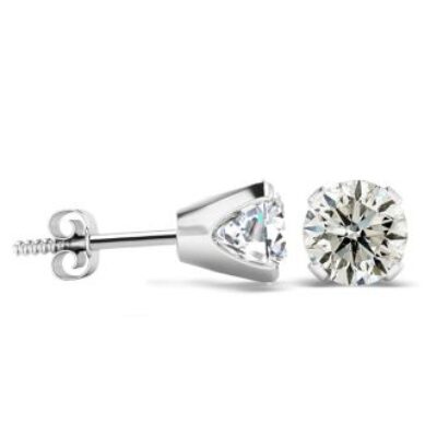 Diamond Stud Earrings | 2 Carat Diamond Stud Earrings In 14 Karat White Gold | SuperJeweler