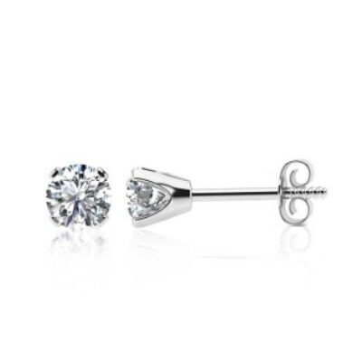 Diamond Stud Earrings | 1 Carat Diamond Stud Earrings In 14 Karat White Gold | SuperJeweler