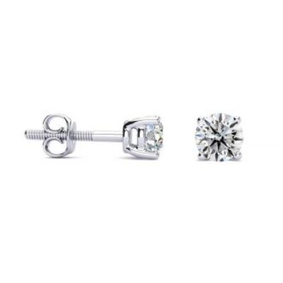 Diamond Stud Earrings | 1/2 Carat Diamond Stud Earrings In 14 Karat White Gold | SuperJeweler