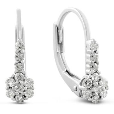 1/4ct Diamond tiny Leverback Earrings Crafted In Solid Sterling Silver, 1/2 Inch | SuperJeweler.com