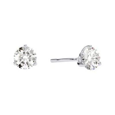 Diamond Stud Earrings | 1/2 Carat Natural Genuine Diamond Stud Earrings In Martini Setting, 14 Karat White Gold | SuperJeweler