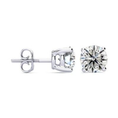 Diamond Stud Earrings | 3 Carat Diamond Stud Earrings In 14 Karat White Gold | SuperJeweler