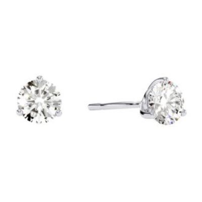 Diamond Stud Earrings | 1 1/2 Carat Diamond Martini Stud Earrings In 14 Karat White Gold | SuperJeweler