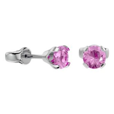 .50ct Pink Topaz Stud Earrings in 14k White Gold Filled | SuperJeweler