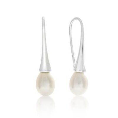 Pearl Drop Earrings | 8mm Freshwater Cultured Pearl Drop Earrings