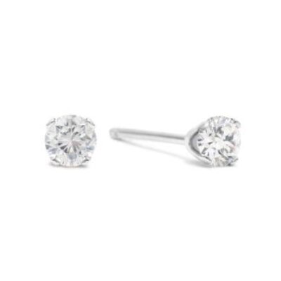 5 POINT TINY Diamond Stud Earrings in SOLID STERLING SILVER | SuperJeweler.com