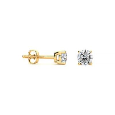 Diamond Stud Earrings | 1/4 Carat Colorless Diamond Stud Earrings In 14 Karat Yellow Gold | SuperJeweler