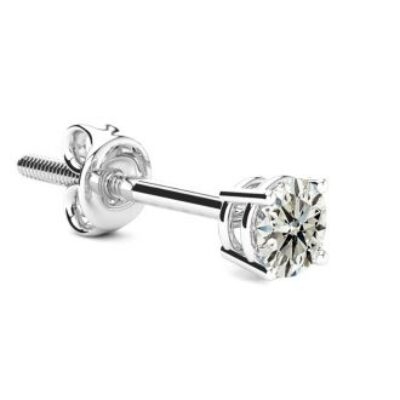 Diamond Stud Earrings | 1/3 Carat Single Diamond Stud Earring In 14 Karat White Gold | SuperJeweler