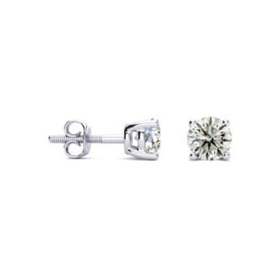 Diamond Stud Earrings | 3/4 Carat Diamond Stud Earrings In 14 Karat White Gold | SuperJeweler