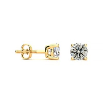 Diamond Stud Earrings | 1 Carat Bargain Diamond Stud Earrings In 14 Karat Yellow Gold | SuperJeweler