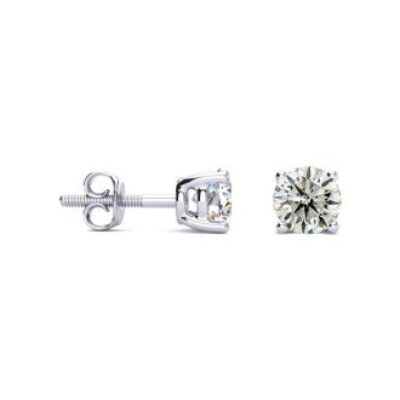 Diamond Stud Earrings | 1 1/4 Carat Diamond Stud Earrings In 14 Karat White Gold | SuperJeweler