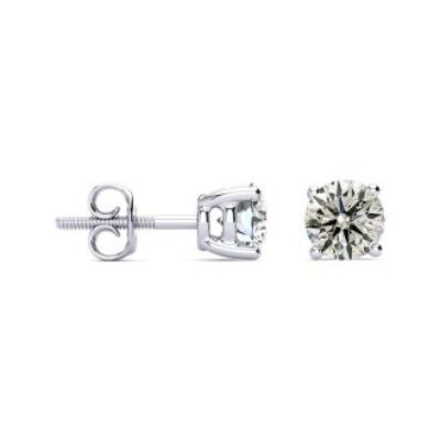 Diamond Stud Earrings | CLOSEOUT! 1 1/2 Carat Diamond Stud Earrings In 14 Karat White Gold | SuperJeweler