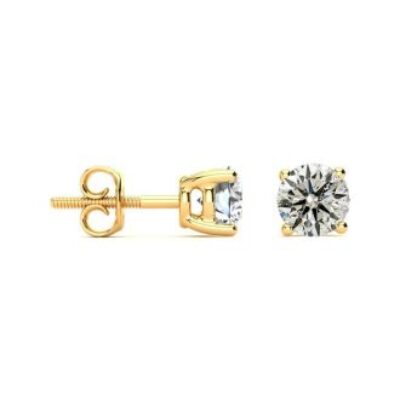 Diamond Stud Earrings | 1 1/2 Carat Diamond Stud Earrings In 14 Karat Yellow Gold | SuperJeweler