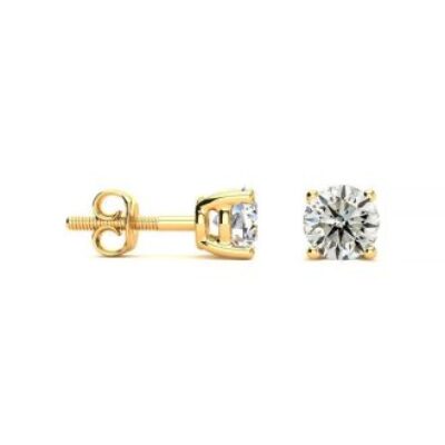 Diamond Stud Earrings | 1 1/4 Carat Diamond Stud Earrings In 14 Karat Yellow Gold | SuperJeweler