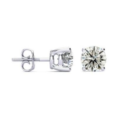 Diamond Stud Earrings | 2 Carat Diamond Stud Earrings In 14 Karat White Gold | SuperJeweler