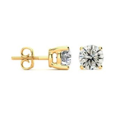 Diamond Stud Earrings | 2 Carat Diamond Stud Earrings In 14 Karat Yellow Gold | SuperJeweler