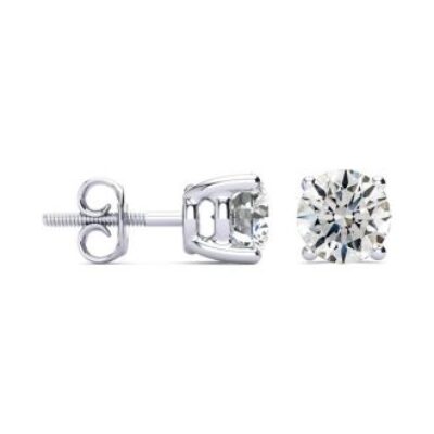 Diamond Stud Earrings | 2 Carat Diamond Stud Earrings In 14 Karat White Gold | SuperJeweler