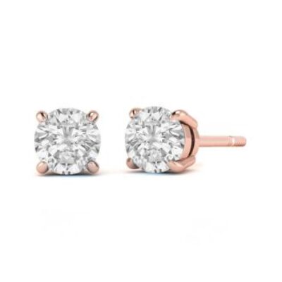 Diamond Stud Earrings | 1/2 Carat Diamond Stud Earrings In 14 Karat Rose Gold | SuperJeweler