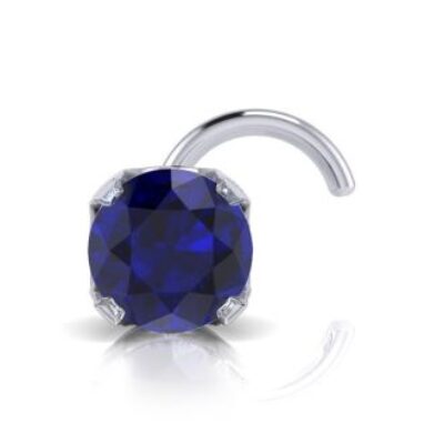 Sapphire Nose Rings | 0.015ct 1.5mm Sapphire Nose Ring In 14K White Gold | SuperJeweler