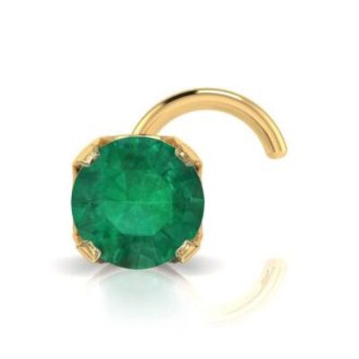 Emerald Nose Rings | 0.015ct 1.5mm Emerald Nose Ring In 14K Yellow Gold | SuperJeweler