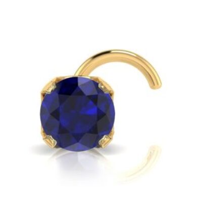 Sapphire Nose Rings | 0.015ct 1.5mm Sapphire Nose Ring In 14K Yellow Gold | SuperJeweler