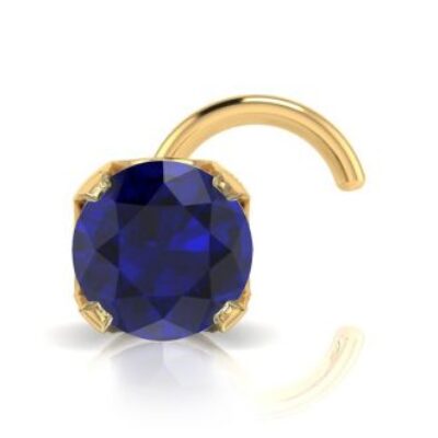 Diamond Stud Earrings | 0.03ct 2mm Sapphire Ring In 14K Yellow Gold | SuperJeweler