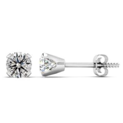 Diamond Stud Earrings | Nearly 1 Carat Diamond Stud Earrings In 14 Karat White Gold | SuperJeweler