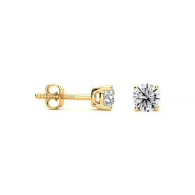 Diamond Stud Earrings | 0.28 Carat Colorless Diamond Earrings In 14 Karat Yellow Gold | SuperJeweler