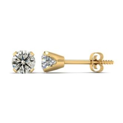 Diamond Stud Earrings | 1 Carat Diamond Stud Earrings In 14 Karat Yellow Gold | SuperJeweler