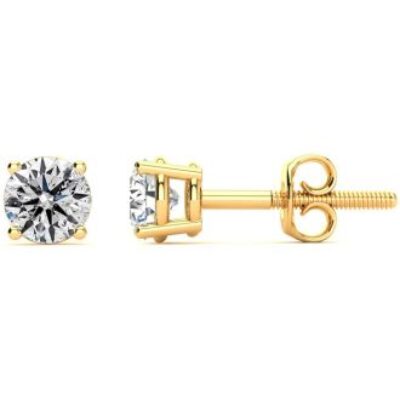 Diamond Stud Earrings | 1 1/2 Carat Colorless Diamond Stud Earrings In 14 Karat Yellow Gold | SuperJeweler