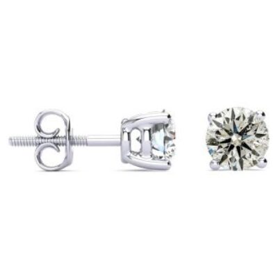 Diamond Stud Earrings | 1 1/4 Carat Diamond Stud Earrings In 14 Karat White Gold | SuperJeweler