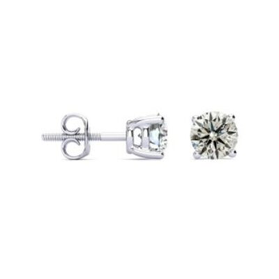 Diamond Stud Earrings | 1 1/2 Carat Diamond Stud Earrings In 14 Karat White Gold | SuperJeweler