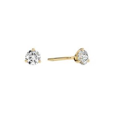 Diamond Stud Earrings | 1/4 Carat Natural Genuine Diamond Stud Earrings In Martini Setting, 14 Karat Yellow Gold | SuperJeweler