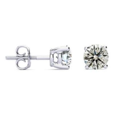 Diamond Stud Earrings | 1.10 Carat Natural Diamond Stud Earrings In 14 Karat White Gold | SuperJeweler