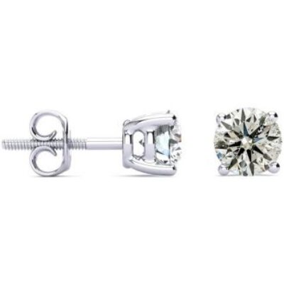 Diamond Stud Earrings | 1.45 Carat Colorless Diamond Stud Earrings 14 Karat White Gold | SuperJeweler