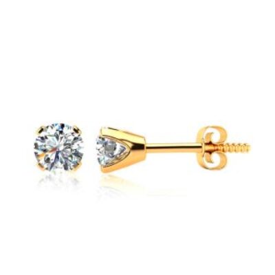 Diamond Stud Earrings | 1.30 Carat Colorless Diamond Earrings In 14 Karat Yellow Gold | SuperJeweler