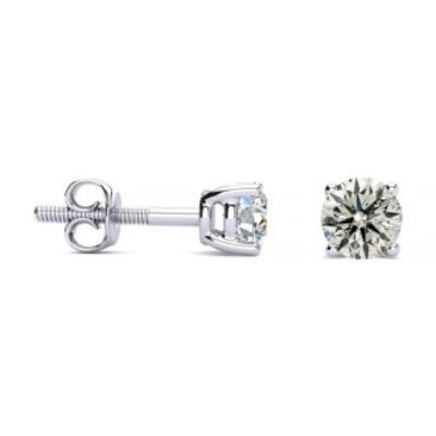 Diamond Stud Earrings | Nearly 3/4 Carat Diamond Stud Earrings In 14 Karat White Gold Long Post Earrings | SuperJeweler