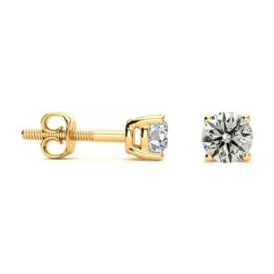 Diamond Stud Earrings | Nearly 3/4 Carat Diamond Stud Earrings In 14 Karat Yellow Gold Long Post Earrings | SuperJeweler