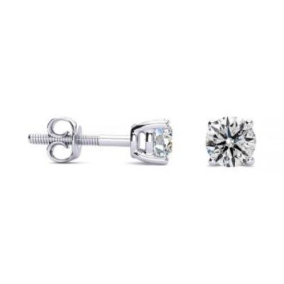 Diamond Stud Earrings | 0.28 Carat Colorless Diamond Earrings In 14 Karat White Gold Long Post Earrings | SuperJeweler