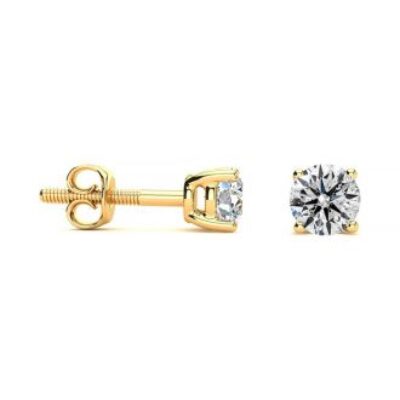 Diamond Stud Earrings | 0.28 Carat Colorless Diamond Earrings In 14 Karat Yellow Gold Long Post Earrings | SuperJeweler