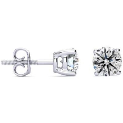 Diamond Stud Earrings | 1.30 Carat Colorless Diamond Earrings In 14 Karat White Gold Long Post Earrings | SuperJeweler