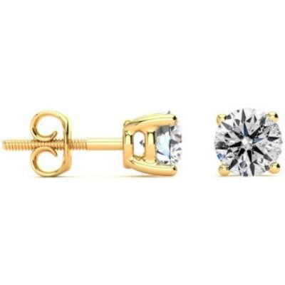 Diamond Stud Earrings | 1.30 Carat Colorless Diamond Earrings In 14 Karat Yellow Gold Long Post Earrings | SuperJeweler