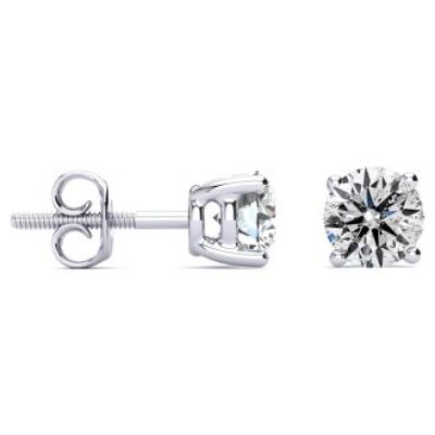 Diamond Stud Earrings | 1.60 Carat Colorless Diamond Stud Earrings 14 Karat White Gold | SuperJeweler