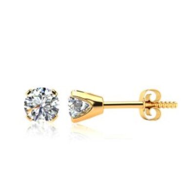 Diamond Stud Earrings | 1.45 Carat Colorless Diamond Stud Earrings In 14 Karat Yellow Gold | SuperJeweler