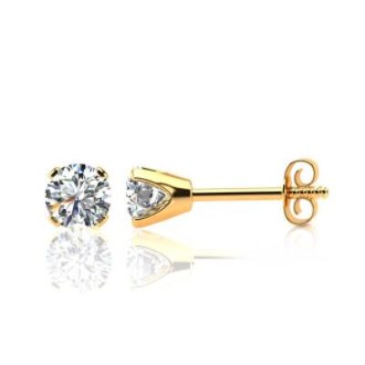 Diamond Stud Earrings | 1.20 Carat Colorless Diamond Stud Earrings In 14 Karat Yellow Gold | SuperJeweler