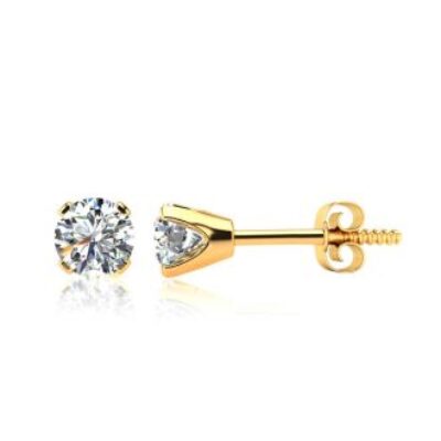 Diamond Stud Earrings | 1.10 Carat Colorless Diamond Stud Earrings In 14 Karat Yellow Gold. Very Rare Size, Amazing Price! | SuperJeweler