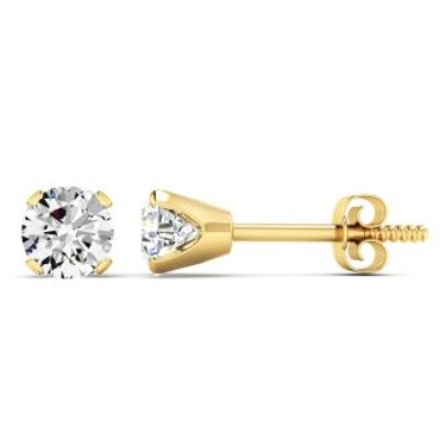 Moissanite Earrings | 1 Carat Moissanite Screw Back Stud Earrings In 14K Yellow Gold   | Lowest Moissanite Earring Prices | SuperJeweler