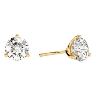 Moissanite Earrings | 4 Carat Moissanite Martini Stud Earrings In 14K Yellow Gold | Lowest Moissanite Earring Prices | SuperJeweler