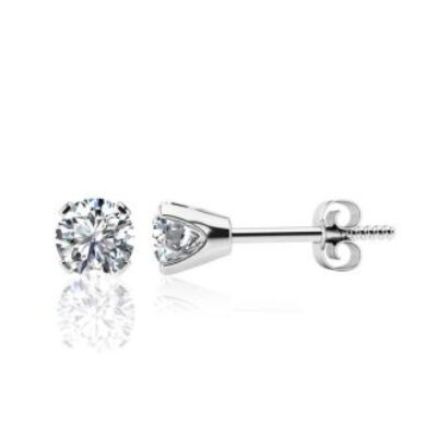 Diamond Stud Earrings | 1.07 Carat Colorless Diamond Stud Earrings In 14 Karat White Gold | SuperJeweler