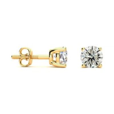 Diamond Stud Earrings | 3/4 Carat Diamond Stud Earrings In 14 Karat Yellow Gold | SuperJeweler